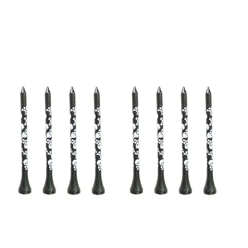 Black skull print bamboo golf dowel pins in 70mm and 83mm lengths