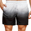 Men's gradient colour 3D digitally printed mesh sports shorts with micro-elastic fabric