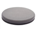 Grey rotating car seat cushion with non-slip base on a car seat.