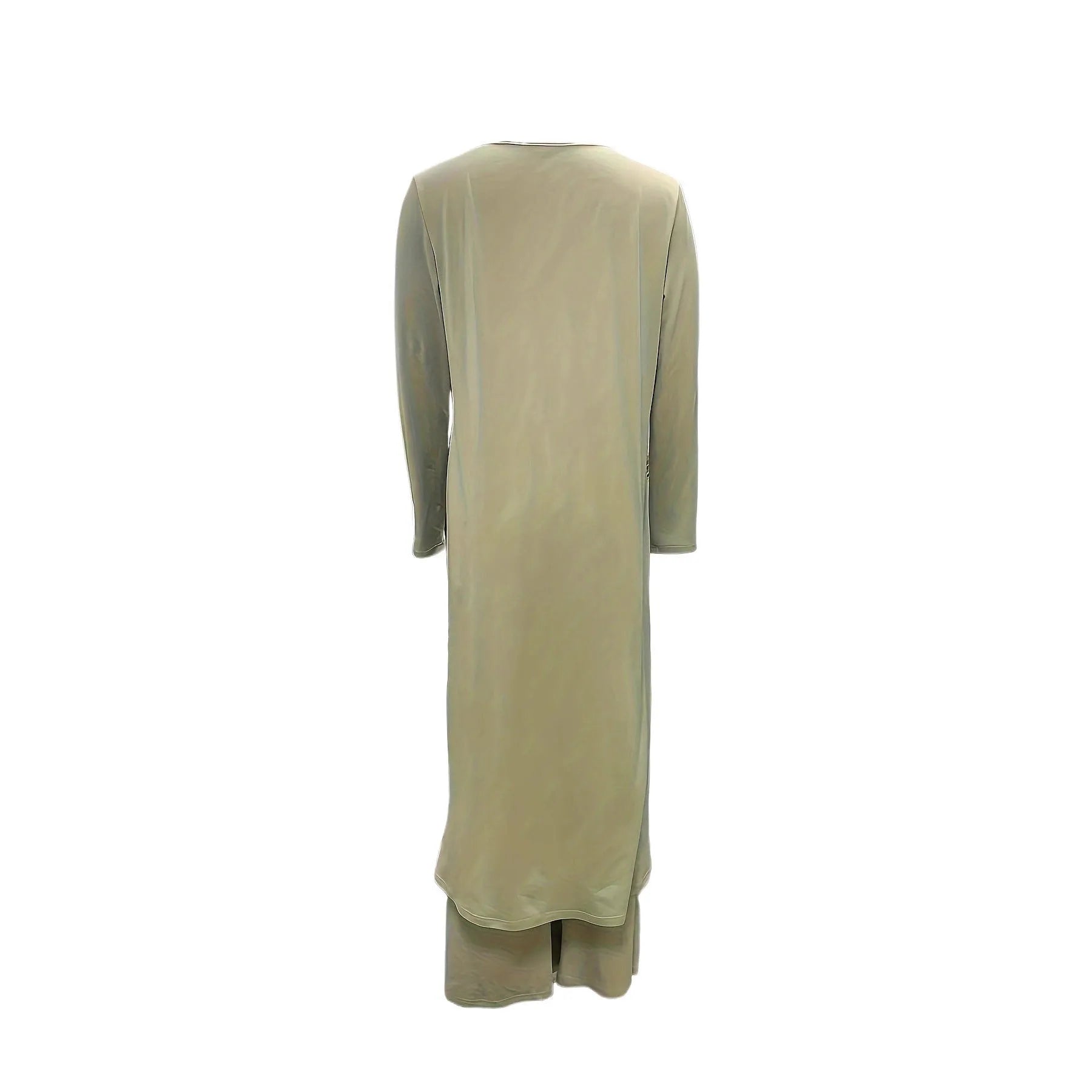 Casual two-piece outfit with long sleeve top and loose trousers in black, blue or khaki