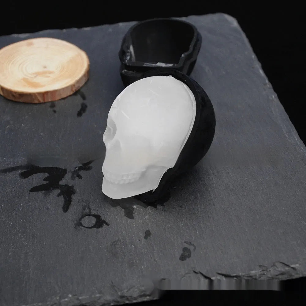 Halloween skull ice cube maker tray made from red food grade silicone