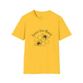 Yellow men's loose fit casual t-shirt with round neck and short sleeves