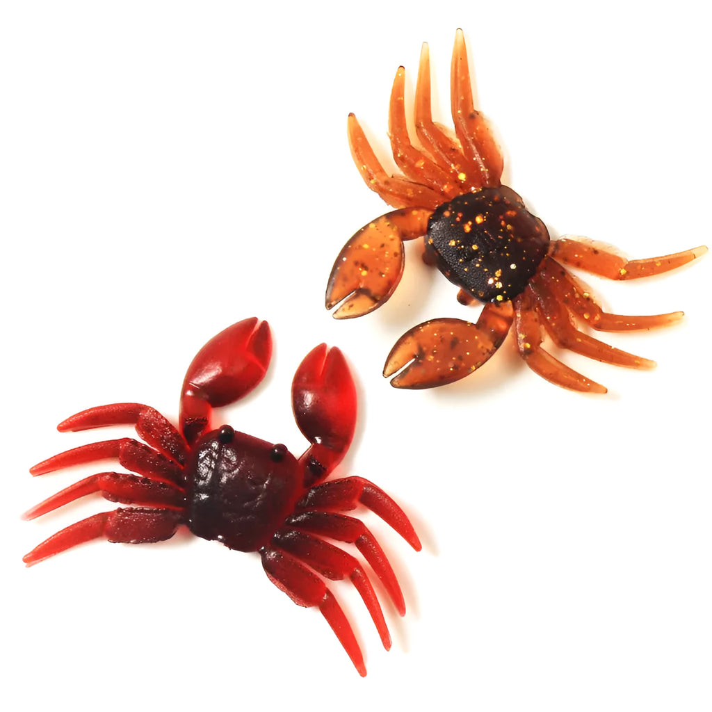 PVC software crab bait fishing lure measuring 8cm in red crab and brown crab specifications