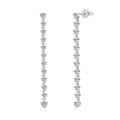 S925 sterling silver stud earrings with cubic zirconia and platinum electroplated geometric design