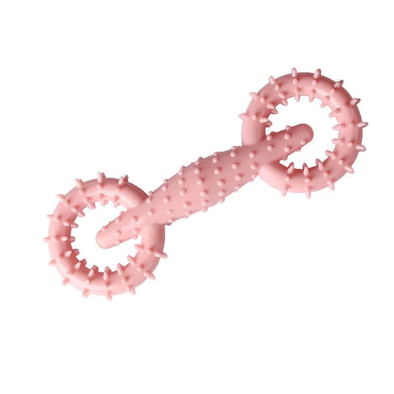 Blue TPR dog chew toy ring measuring 16 cm diameter for puppy teething and chewing