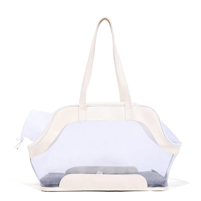 MOORPET leather cat carry bag in Milan White colour with 25L capacity
