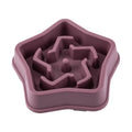 Yellow plastic dog slow feeder bowl with textured base, measuring 20.1 cm long.