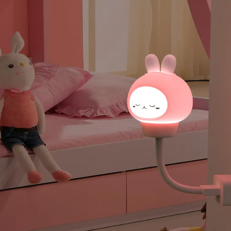 USB portable LED night light in cartoon animal shape with remote control
