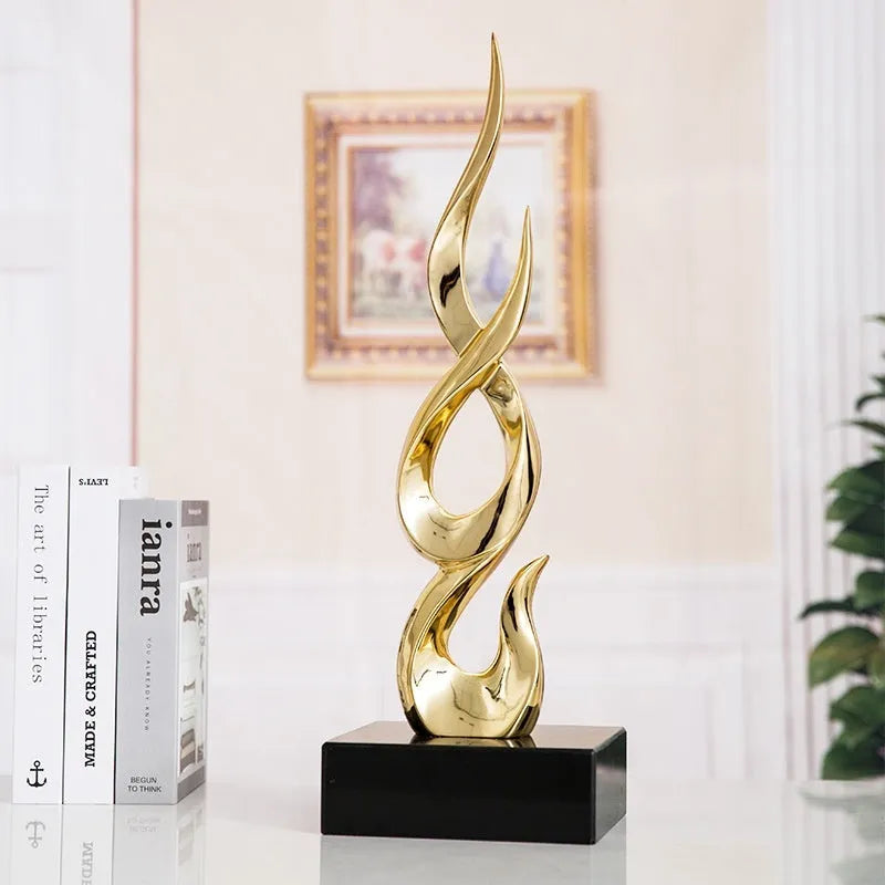Plastic resin high-rise festival decoration in bright gold colour with modern minimalist design