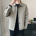 Men's lightweight Korean-style single-layer jacket in polyester, shown in a neutral colour.