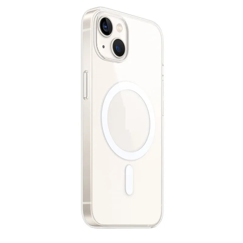 Transparent magnetic phone case for iPhone with MagSafe-compatible back cover