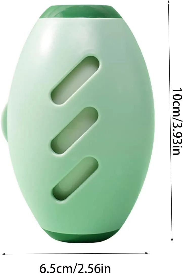 Green and white washable reusable gel lint roller ball for pet hair removal.