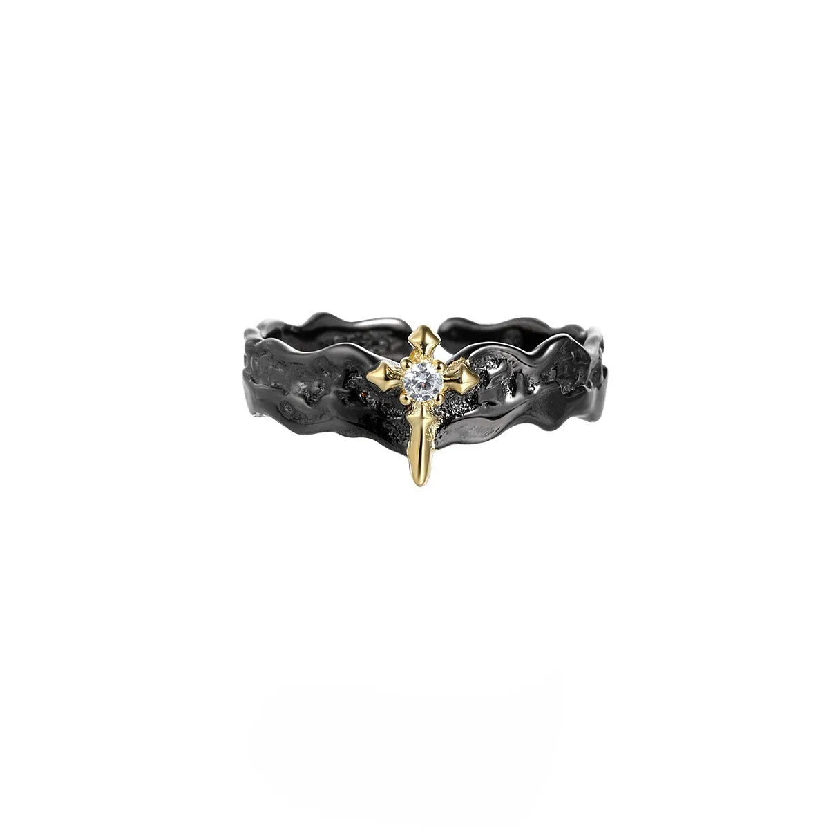 Princess Knight adjustable silver couple ring with electroplated finish