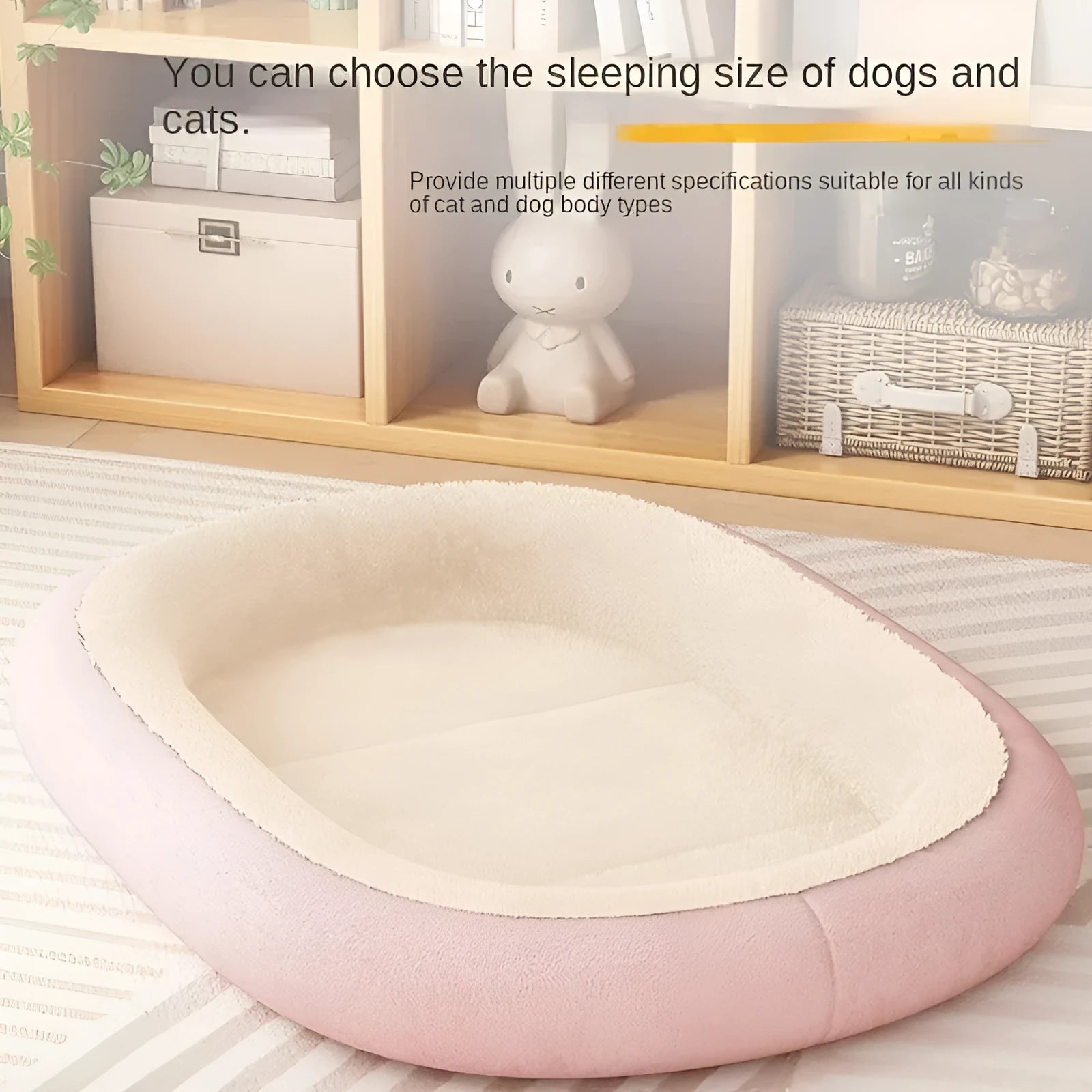 Thickened soft pet kennel for small dogs and cats, shown in grey colour.