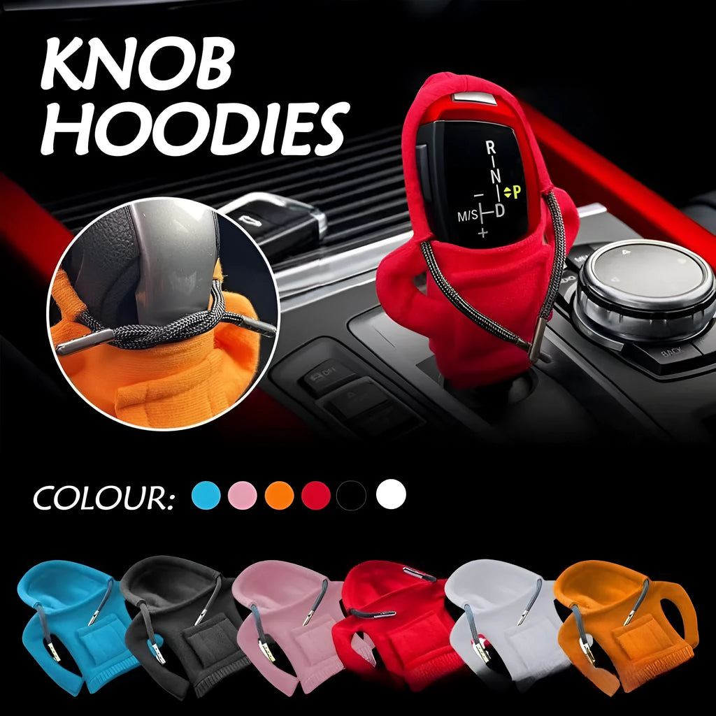 Velvet car gear handle sleeve in multiple colours showing tight and loose fit options