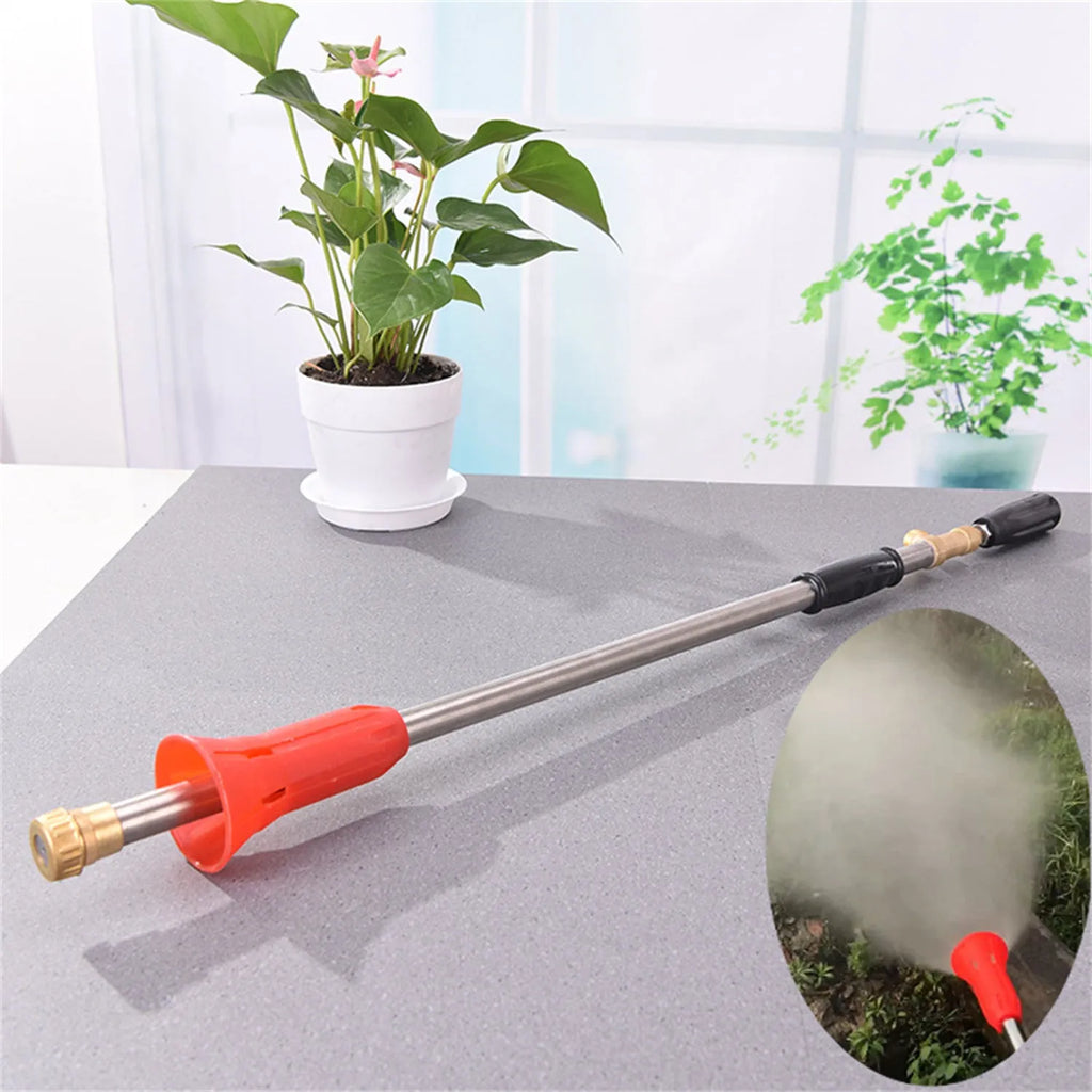 Adjustable agricultural spray gun with submachine gun style handle for pesticide spraying
