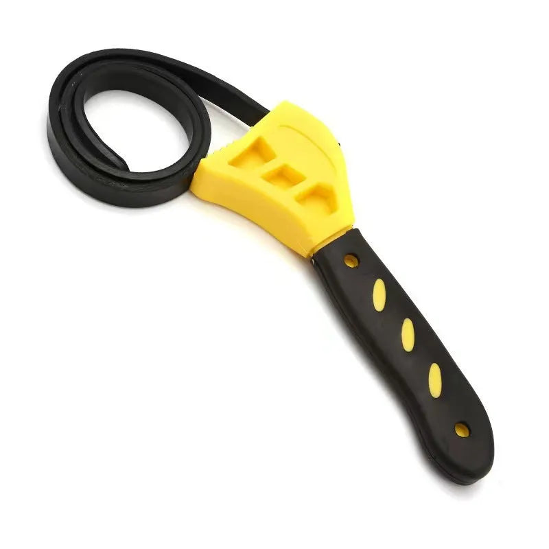 6-inch and 8-inch adjustable rubber strap wrench set for oil filters and plumbing