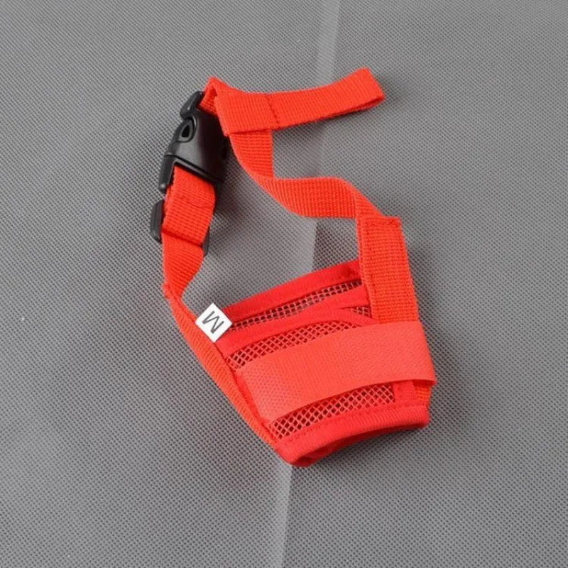 Adjustable plastic dog muzzle in multiple colours and sizes for biting and chewing control