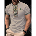 Men's loose fit short-sleeved T-shirt with digital 3D printed striped design in multiple colour options