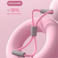 Yoga four-piece set showing a leg beauty device, yoga ring, pedal tension device, and figure eight tension rope.