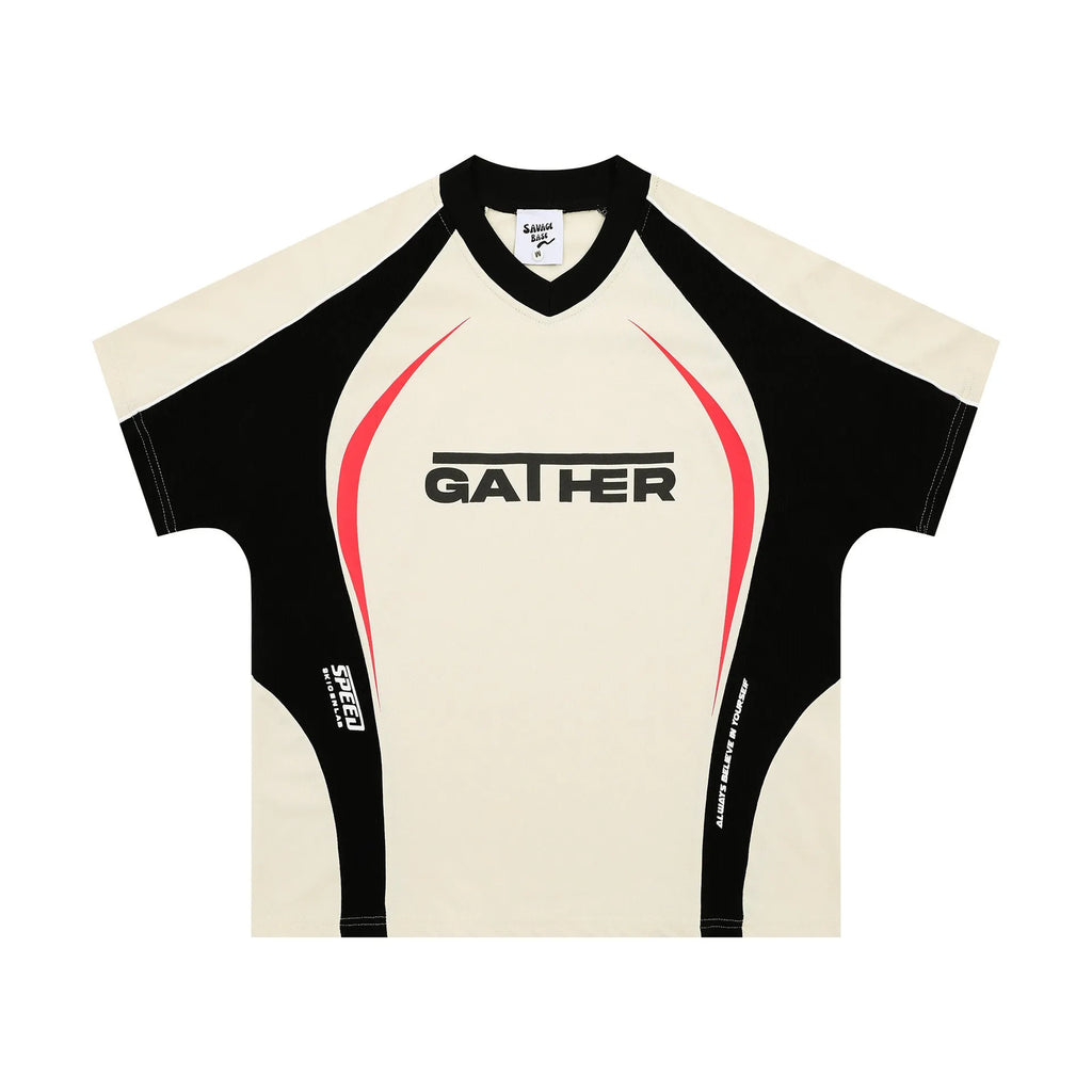 Men's loose t-shirt with colour matching letters printed design in black and apricot colour options