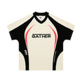 Men's loose t-shirt with colour matching letters printed design in black and apricot colour options