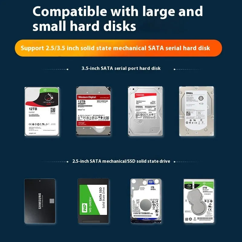 USB 3.0 external hard drive enclosure for 3.5 inch SATA disks with sliding cover