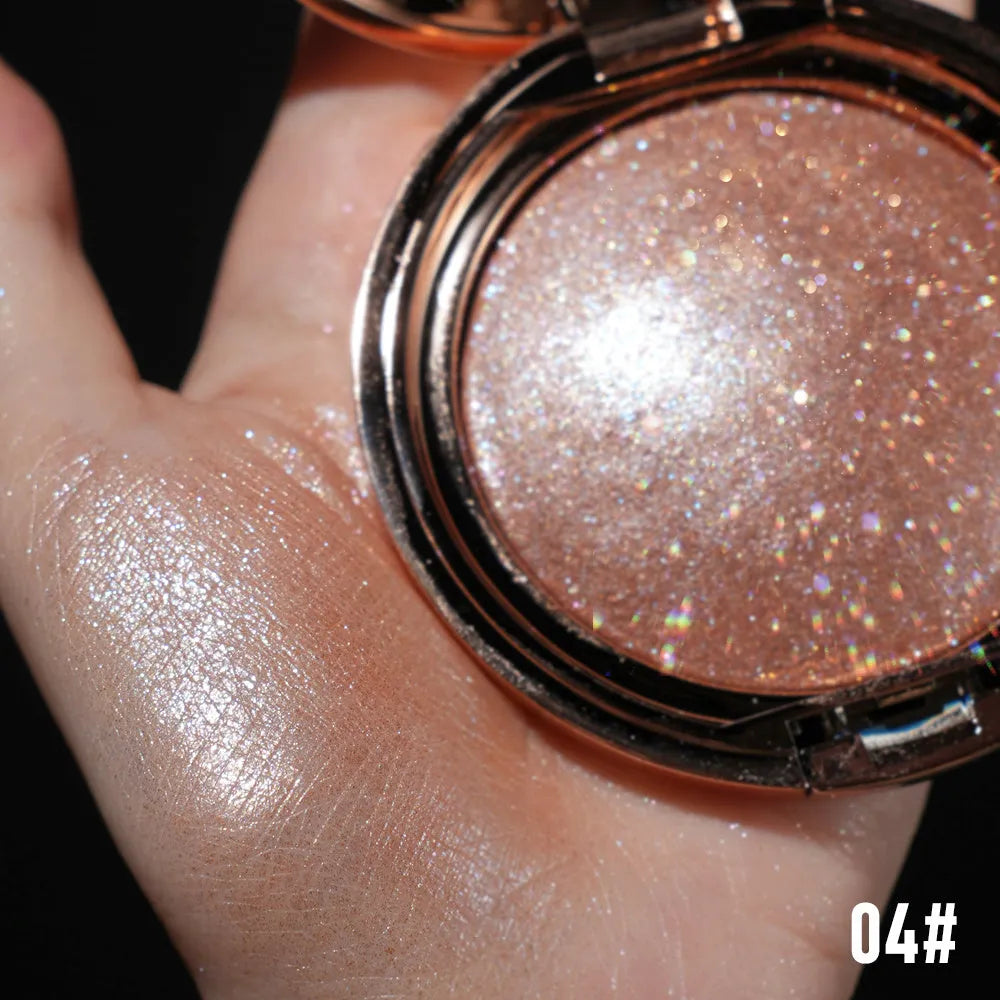 Jar of C-F019 Shining High Gloss 4D nail art glitter powder with sparkling particles.