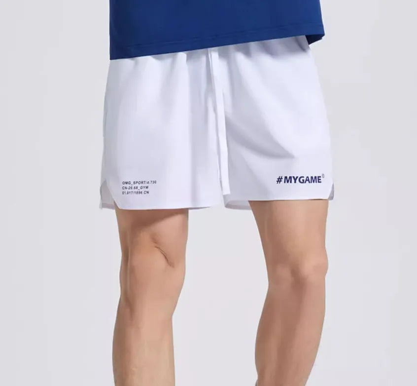 Men's training shorts in four colours with moisture-wicking polyester and spandex fabric