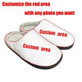 Printed cotton slippers with patterned design and flannel lining, showing TPR rubber outsole