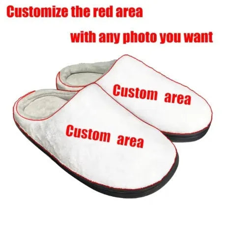 Printed cotton slippers with patterned design and flannel lining, showing TPR rubber outsole