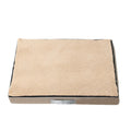 Removable washable sponge dog bed mat in brown, shown in a 90x70cm size.