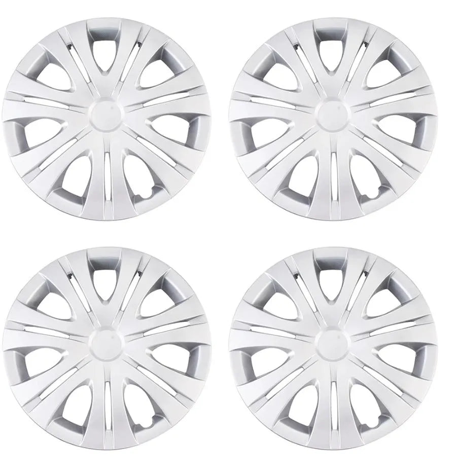 Universal monochrome ABS plastic wheel hub cover in black, silver, and electroplated finishes.