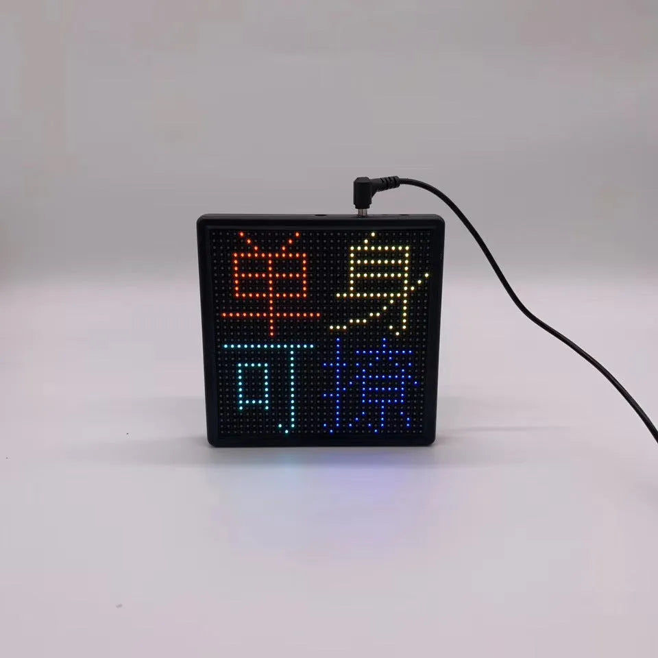 Bluetooth wireless LED car display screen with aluminium frame and 32x32 RGB lamp bead matrix