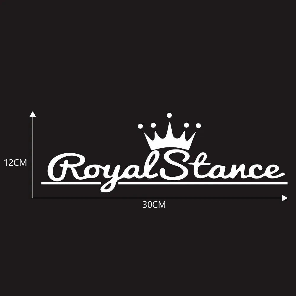 Reflective crown car sticker on vehicle window showing 30x12cm dimensions and colourful design