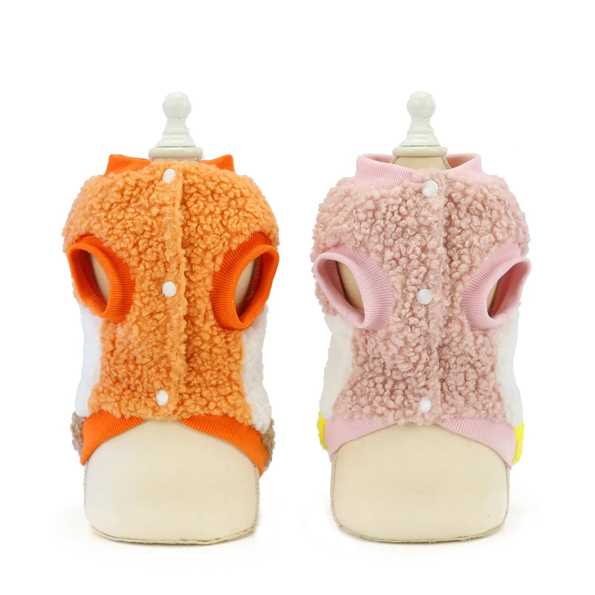 Stitching cotton vest pet clothing in orange for autumn and winter