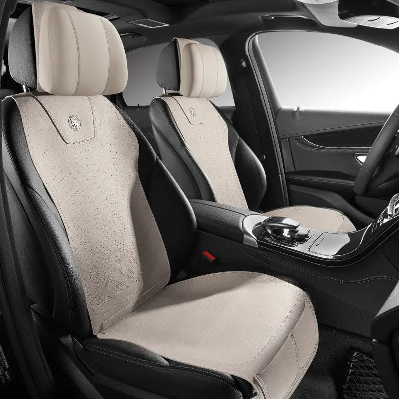 Ultra-thin fur car seat cushion with gradient hole positioning in six colour options