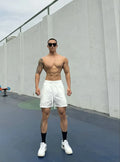 Men's ice silk quick-drying shorts in quarter-length cut with elastic waistband