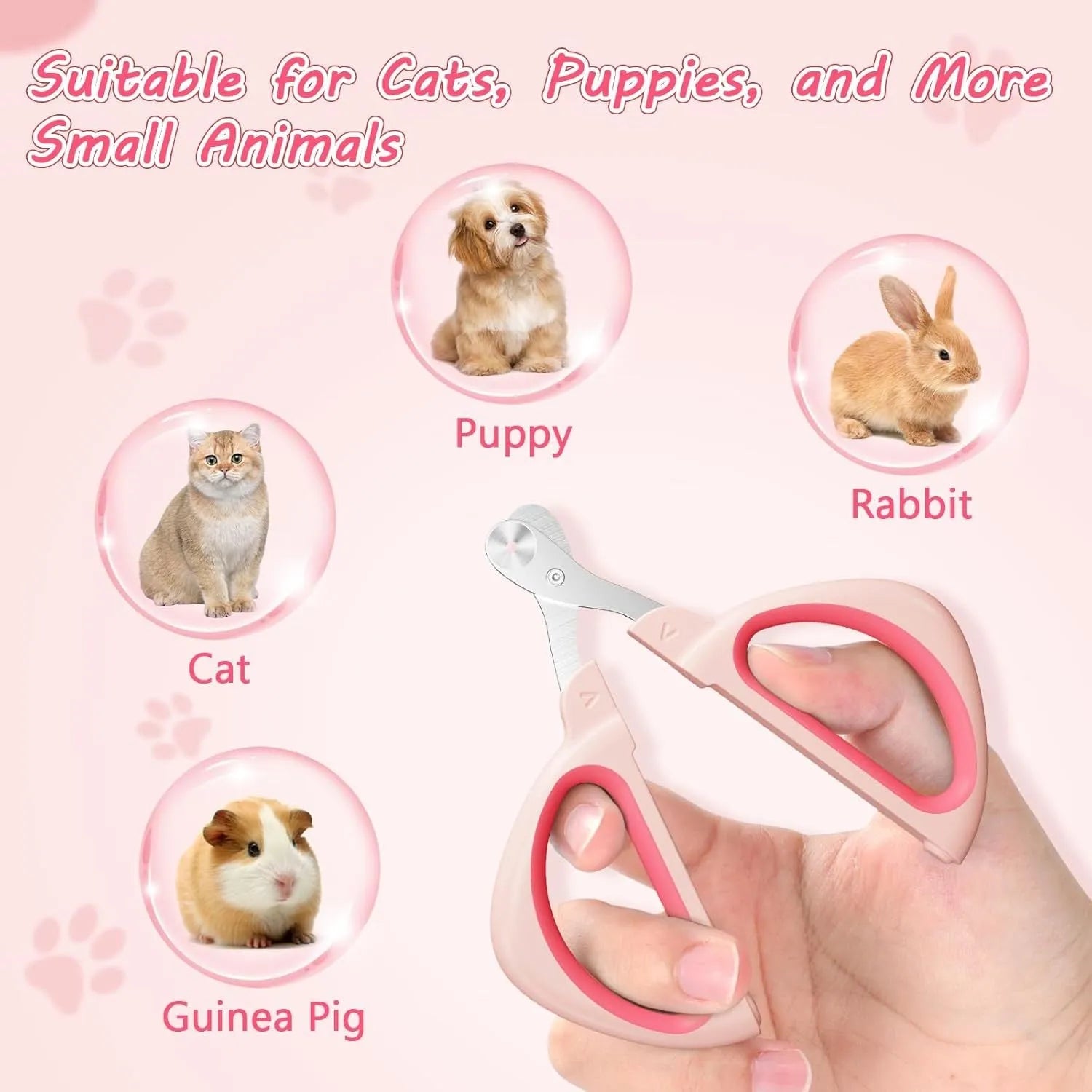 Blue cat nail clipper with a round positioning hole guide and non-slip handle.