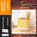 Plastic cross-border chopsticks and spoon holder in beige, dark green or orange wall mounted kitchen organiser