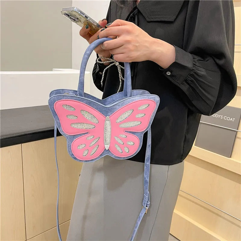 Square crossbody bag in PU leather with contrast colour details, shown in available colour options