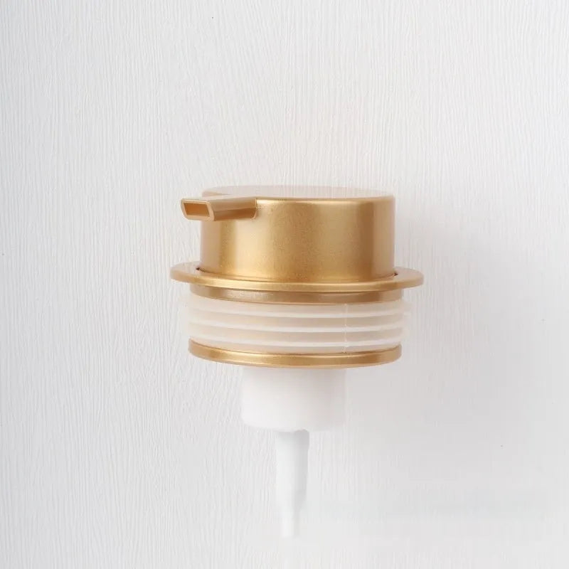 ABS plastic foam pump dispenser with large push head for facial cleansers in metallic finishes