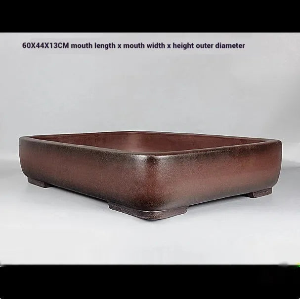 Handmade antique rectangular purple clay flower pot measuring 60x44cm