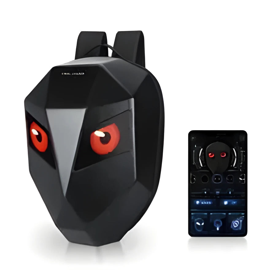 LED smart backpack with 48x48 full-colour screen, adjustable straps, and multiple compartments