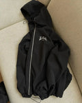 Men's grey hooded loose-fit British-style sunscreen jacket