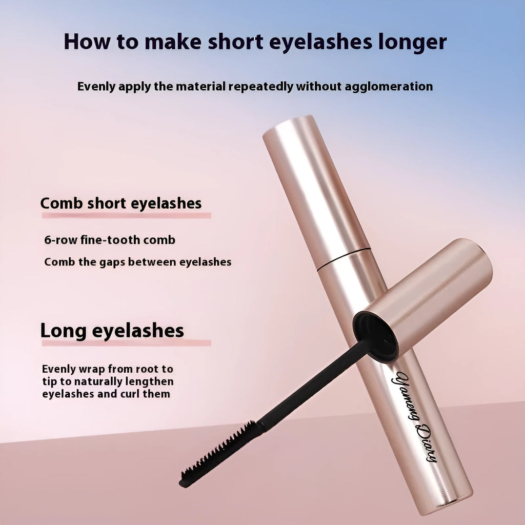 Mascara tube for long curling and long-lasting setting in black and brown colour options