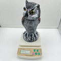 Artificial owl bait ornament with shaking head design for garden bird control in PE plastic construction