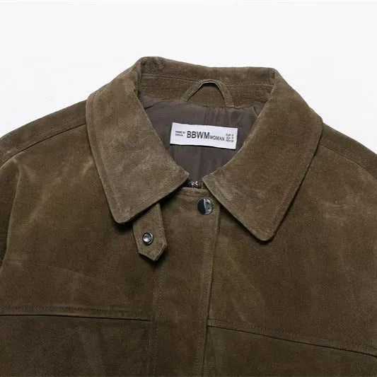 Women's PU casual jacket in regular fit, pictured colour, Japanese Korean style.