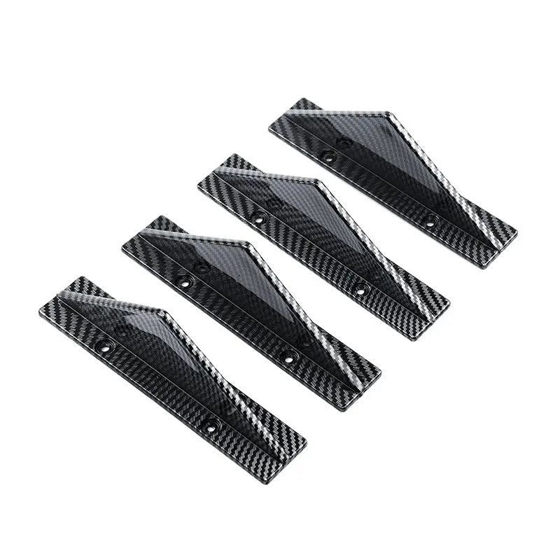 Black triangular rear spoiler chassis with carbon fibre pattern measuring 15cm for universal vehicle installation