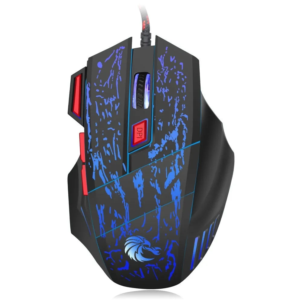 Water Crack design gaming mouse with colourful luminous effects and black H300BK colour
